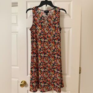 MSK Multicolor Floral Sleeveless A-Line Dress